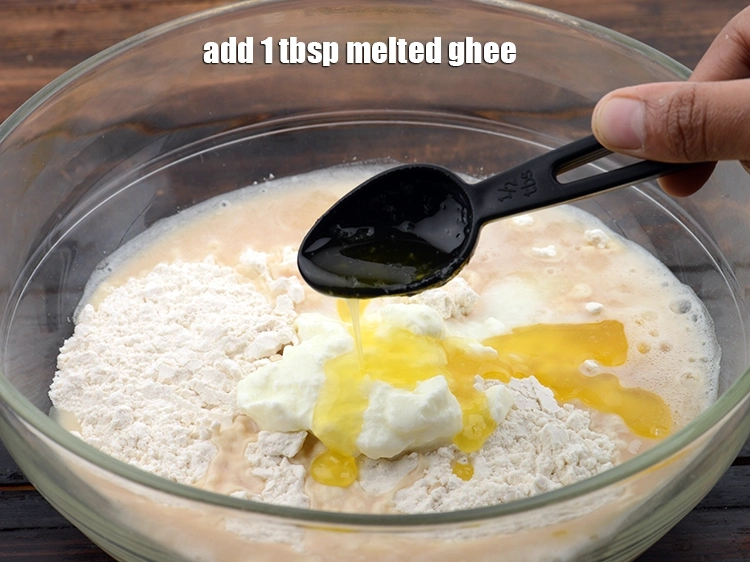 Step 12 – <p>Add <span style="background-color:rgb(255,255,255);color:rgb(0,0,0);">1 tbsp melted </span><a href="https://www.tarladalal.com/glossary-ghee-245i"><u>ghee</u></a><u>.</u></p>