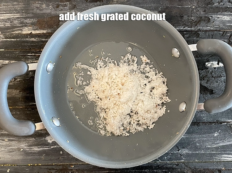 Step 11 – <html><head></head><body><p>Add&nbsp;1/2 cup&nbsp;fresh&nbsp;<a href="glossary-grated-coconut-852i">grated coconut</a>.</p></body></html>