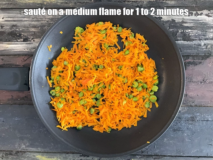 Step 9 – <p>Sauté on a medium flame for 1 to 2 minutes.</p>