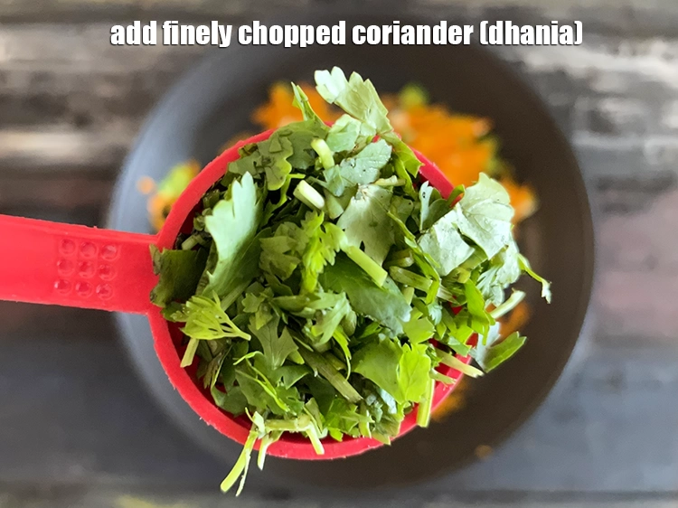 Step 11 – <html><head></head><body><p>Add&nbsp;2 tbsp&nbsp;finely&nbsp;<a href="glossary-chopped-coriander-783i">chopped coriander (dhania)</a>.</p></body></html>
