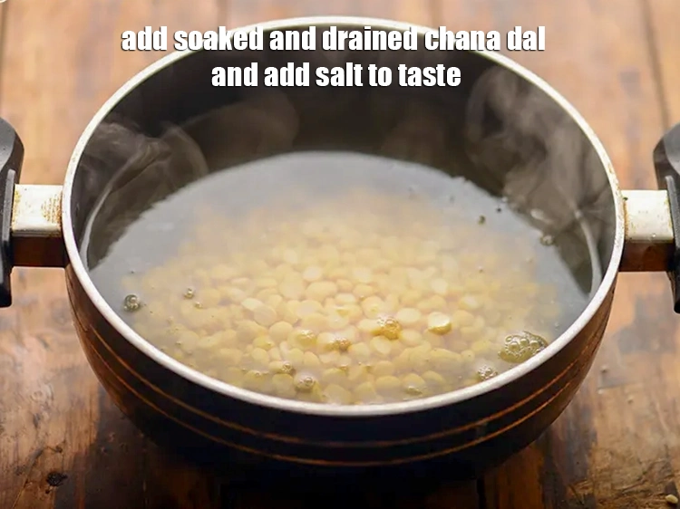 Step 28 – <p>Add the soaked and drained <strong>chana dal</strong>.</p>