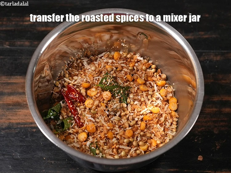 Step 13 – <p>Transfer the roasted spices to a mixer jar.</p>