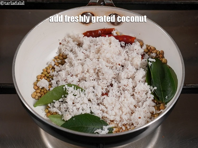 Step 8 – <p>Add the freshly <span style="background-color:rgb(255,255,255);color:rgb(0,0,0);">1/4 cup </span><a href="https://www.tarladalal.com/glossary-coconut-nariyal-269i#ing_3229"><u>grated coconut</u></a>. If only you don’t have fresh …