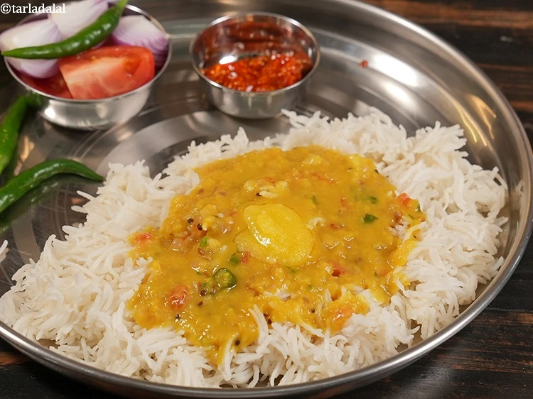 Step 40 – <p>Varan bhaat tastes best when served piping hot, so enjoy it immediately.</p>