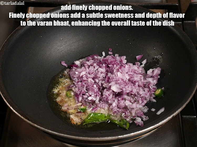 Step 22 – <p>Add 1 cup finely <a href="https://www.tarladalal.com/glossary-chopped-onions-722i">chopped onions</a>. Finely chopped onions add a subtle sweetness and …