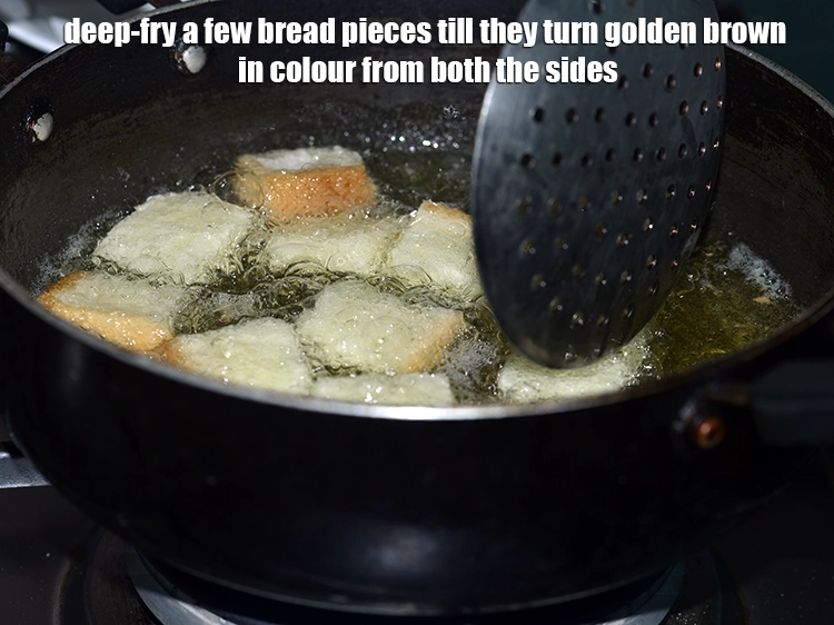 Step 4 – <p><span style="background-color:rgb(255,255,255);color:rgb(0,0,0);">Heat the </span><a href="https://www.tarladalal.com/glossary-oil-671i"><u>oil&nbsp;</u></a><span style="background-color:rgb(255,255,255);color:rgb(0,0,0);"> in a deep non-stick pan, deep-fry a few <strong>bread …