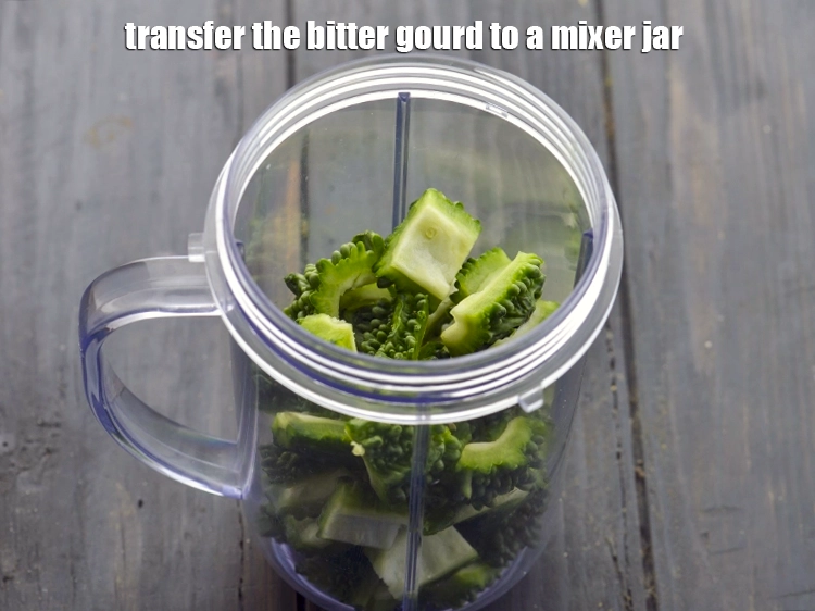 Step 8 – <p>Transfer the <span style="background-color:rgb(255,255,255);color:rgb(0,0,0);">1 cup deseeded and roughly </span><a href="https://www.tarladalal.com/glossary-bitter-gourd-karela-214i#ing_2439"><u>chopped bitter gourd (karela)</u></a> to a …