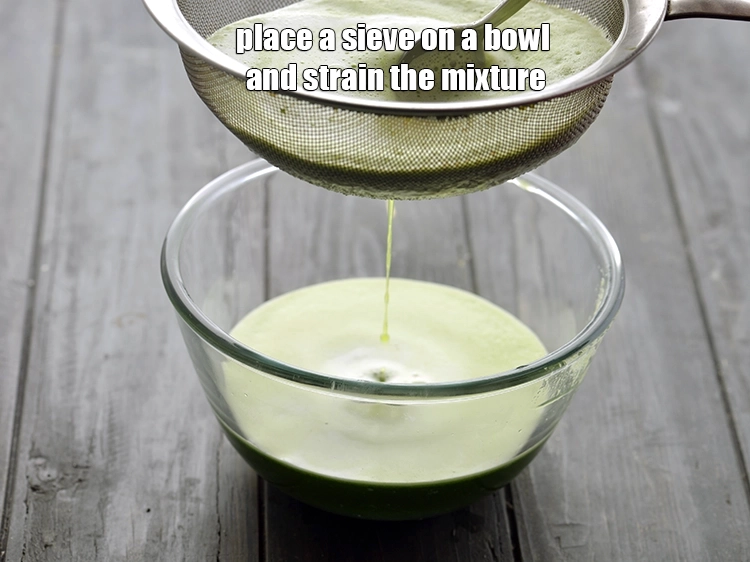 Step 11 – <p>Place a sieve on a bowl and strain the mixture. Add ½ cup of water …
