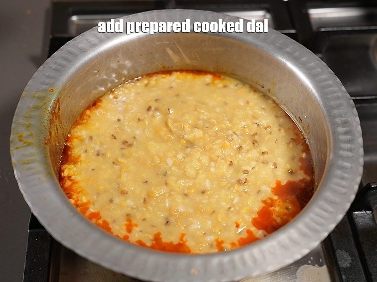 Step 28 – <p>Add the <strong>prepared cooked dal.</strong></p>
