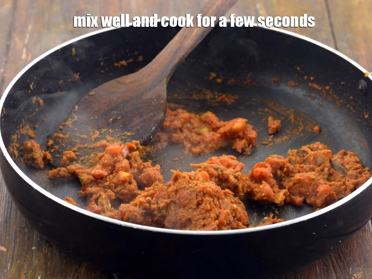Step 27 – <p>Mix well and cook for a few seconds till the masalas are roasted well and …