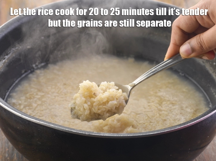 Step 34 – <p>Ensure that each grain of brown rice is separate.&nbsp;</p>