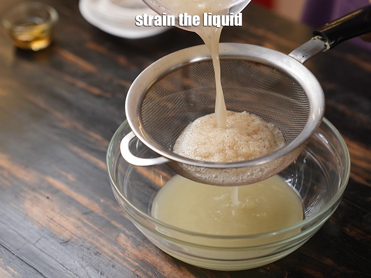 Step 14 – <p>Strain the liquid.</p>