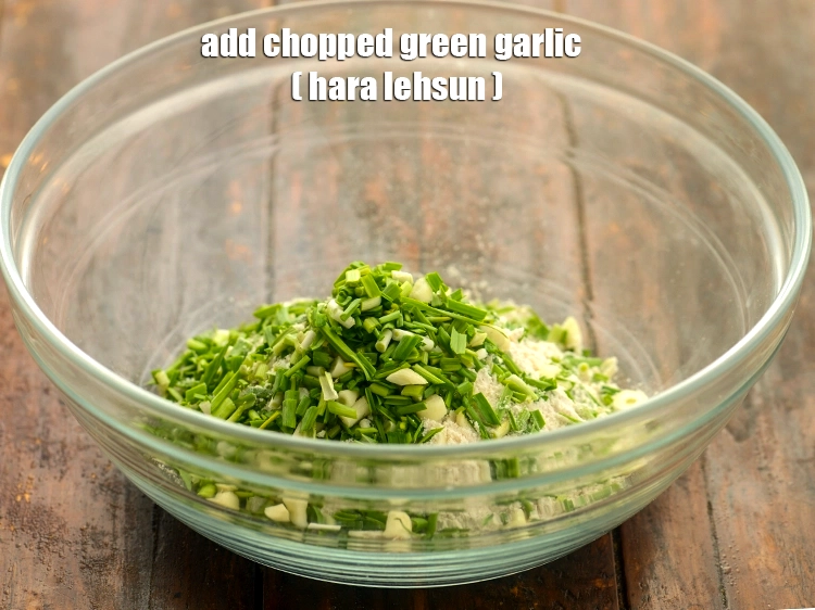 Step 4 – <p>Add <span style="background-color:rgb(255,255,255);color:rgb(0,0,0);">1/4 cup </span><a href="https://www.tarladalal.com/glossary-fresh-green-garlic-hara-lehsun-hara-lahsun-349i#ing_2396"><u>chopped green garlic (hara lehsun)</u></a>. Green garlic is abundantly available …