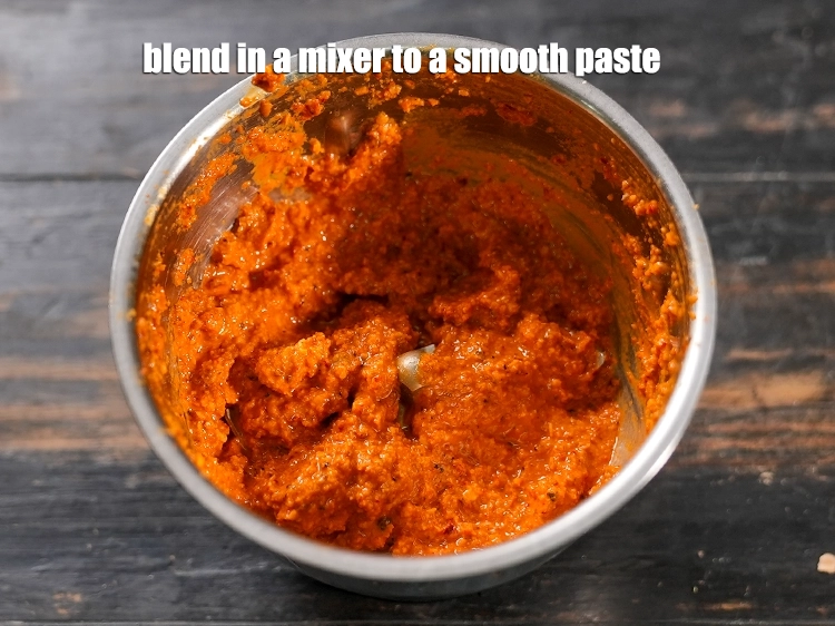Step 29 – <p><span style="color:rgb(0,0,0);"><strong>Blend</strong> in a mixer to a <strong>smooth paste</strong>, adding water as required. Ensure that …