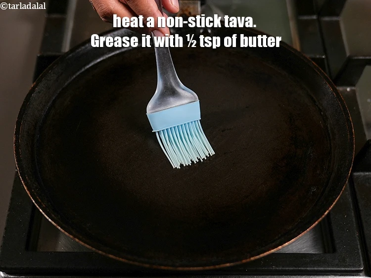 Step 14 – <p><span style="color:rgb(0,0,0);">To make the </span><strong>Mysore sada dosa</strong><span style="color:rgb(0,0,0);">, heat a non-stick tava. Grease it with …