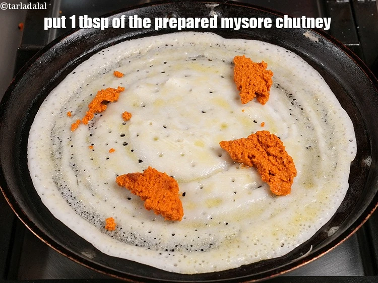 Step 21 – <p><span style="color:rgb(0,0,0);">Put 1 tbsp. of the <strong>prepared</strong> </span><strong>Mysore chutney.</strong></p>
