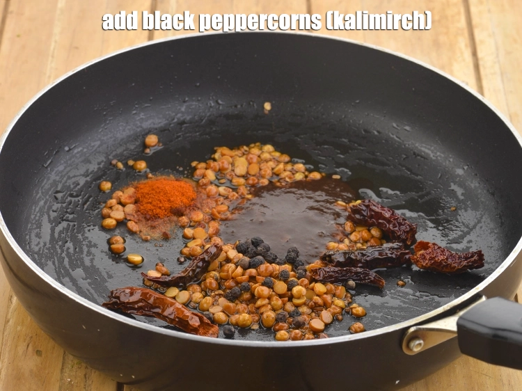 Step 10 – <p>Add the <span style="background-color:rgb(255,255,255);color:rgb(0,0,0);">1/2 tsp </span><a href="https://www.tarladalal.com/glossary-black-peppercorns-kali-mirch-kalimirch-566i"><u>black peppercorns (kalimirch)</u></a><u>.</u></p>