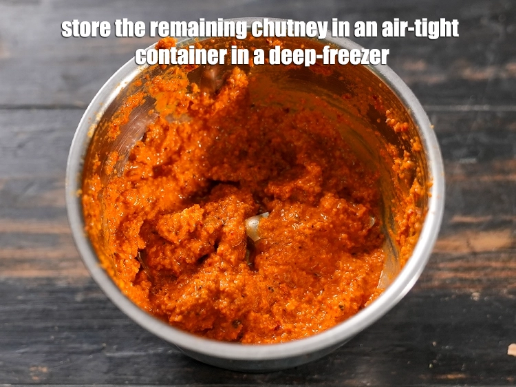 Step 36 – <p>This&nbsp;<strong>Mysore sada dosa recipe</strong>&nbsp;requires 4 tbsp. of the <strong>chutney</strong>, store the remaining in an air-tight …