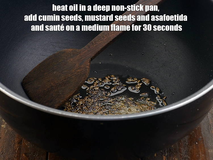 Step 4 – <p><span style="background-color:rgb(255,255,255);color:rgb(0,0,0);">Heat the 2 tsp </span><a href="https://www.tarladalal.com/glossary-oil-671i"><u>oil</u></a><span style="background-color:rgb(255,255,255);color:rgb(0,0,0);"> in a deep non-stick pan, add the …