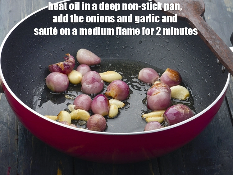 Step 4 – <p><span style="background-color:rgb(255,255,255);color:rgb(0,0,0);">Heat the 3 tbsp </span><a href="https://www.tarladalal.com/glossary-oil-671i"><u>oil</u></a><span style="background-color:rgb(255,255,255);color:rgb(0,0,0);"> in a deep non-stick pan, add the …