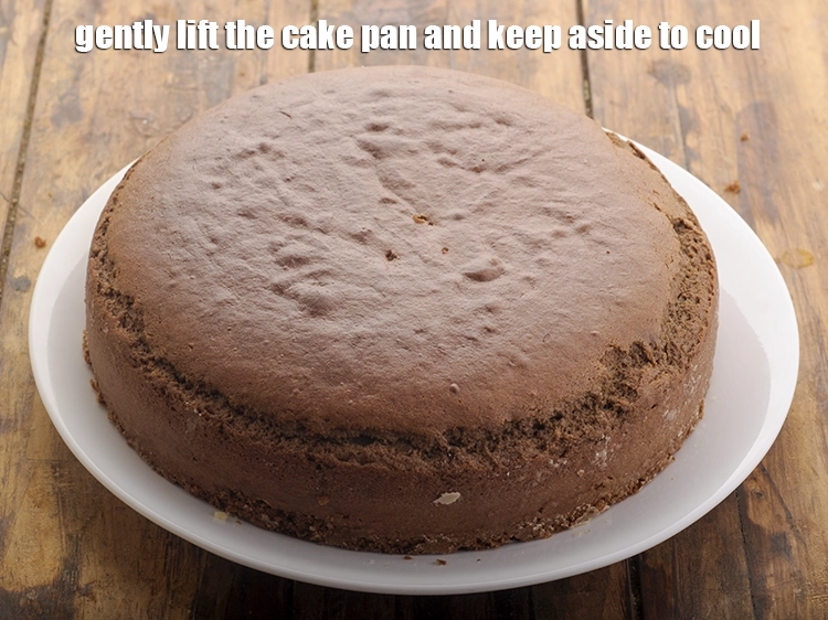 Step 5 – <p>Once the Eggless chocolate sponge is baked, cool it completely and then cut them into …
