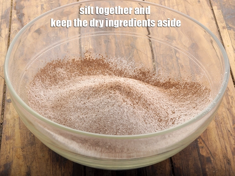 Step 12 – <p>Sift together and keep the dry ingredients aside. Sifting the dry ingredients helps in removing …