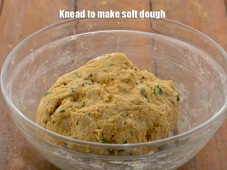 Step 28 – <p>Knead to make soft&nbsp;<strong>Punjabi Mooli Paratha</strong>&nbsp;dough. If the dough feels sticky, add a teaspoon of …