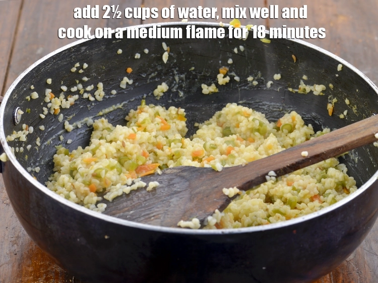 Step 6 – <p><span style="background-color:rgb(255,255,255);color:rgb(0,0,0);">Add 2½ cups of <strong>water</strong>, mix well and cook on a medium flame for …