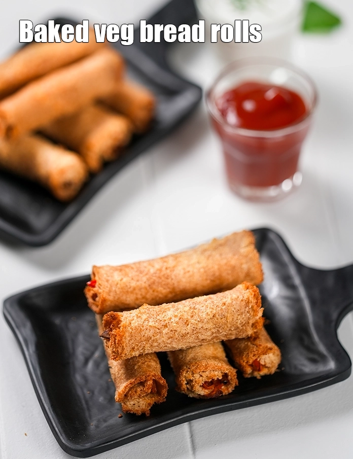 Step 38 – <p><span style="background-color:rgb(255,255,255);color:rgb(0,0,0);">Serve </span><strong>Bread Pattice recipe | Baked Veg Bread Rolls | &nbsp;Indo-Chinese Bread Cigars | …