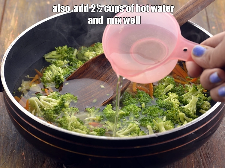 Step 13 – <p>Also, add 2½ cups of <strong>hot water.</strong></p>