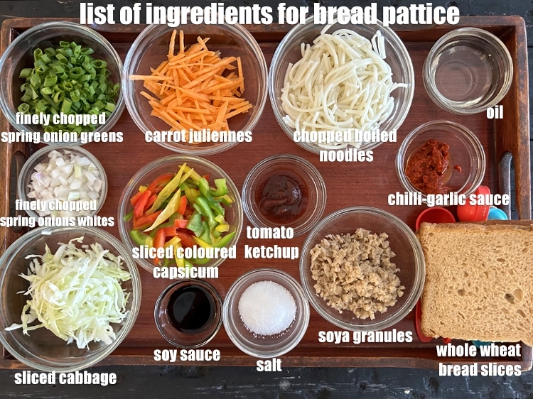 Step 2 – <p><strong>what is bread pattice made of ?</strong> &nbsp;<i>See below image of list of ingredients for …