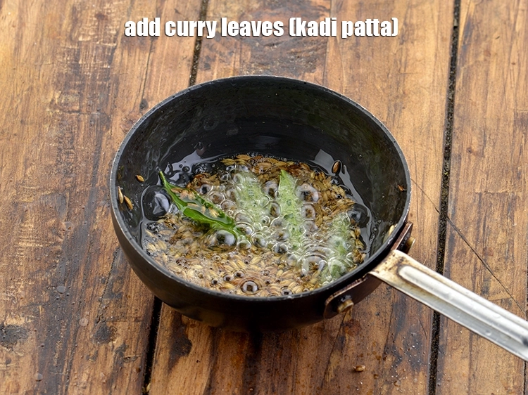 Step 13 – <p>Similarly add the <span style="background-color:rgb(255,255,255);color:rgb(0,0,0);">3 to 4 </span><a href="https://www.tarladalal.com/glossary-curry-leaves-kadi-patta-kadipatta-388i"><u>curry leaves (kadi patta)</u></a> and let them …