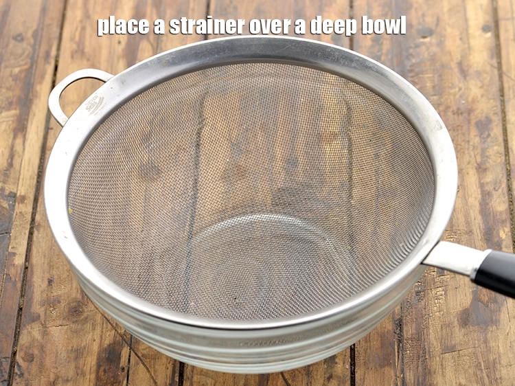 Step 5 – <p><span style="background-color:rgb(255,255,255);color:rgb(0,0,0);">For the dough of&nbsp;<strong>Sweet Shakarpara, Baked Sweet Shakar Para</strong>, place a strainer over a …