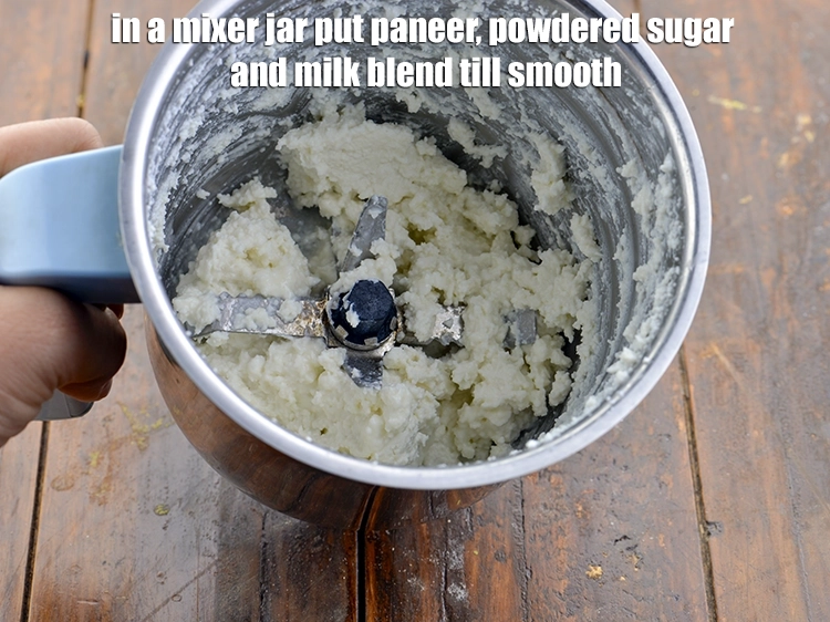 Step 4 – <p>To make the <span style="color:rgb(13,13,13);"><strong>sandesh, </strong></span>in a mixer jar add <span style="background-color:rgb(255,255,255);color:rgb(0,0,0);">1/2 cup </span><a href="https://www.tarladalal.com/glossary-paneer-cottage-cheese-chenna-985i#ing_3091"><u>chopped …