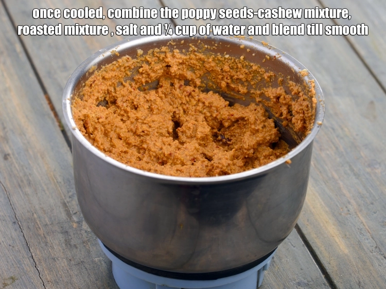 Step 4 – <p><span style="background-color:rgb(255,255,255);color:rgb(0,0,0);"><strong>Once cooled</strong>, combine the <strong>poppy seeds-cashew mixture and&nbsp;</strong> <strong>roasted mixture</strong> , </span><a href="https://www.tarladalal.com/glossary-salt-namak-table-salt-418i"><u>salt </u></a><span …