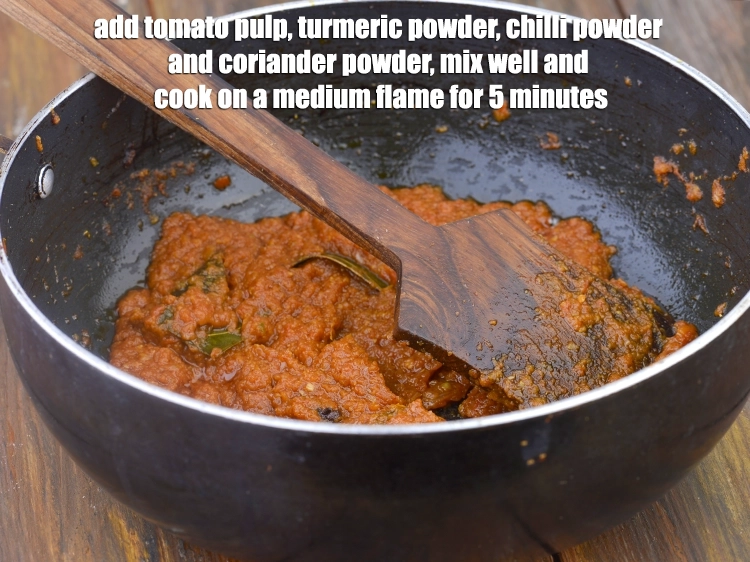 Step 4 – <p><span style="background-color:rgb(255,255,255);color:rgb(0,0,0);">Add the 3/4 cup fresh </span><a href="https://www.tarladalal.com/glossary-tomatoes-tamatar-639i#ing_2756"><u>tomato pulp</u></a><span style="background-color:rgb(255,255,255);color:rgb(0,0,0);">, 1/2 tsp </span><a href="https://www.tarladalal.com/glossary-turmeric-powder-haldi-645i"><u>turmeric powder …