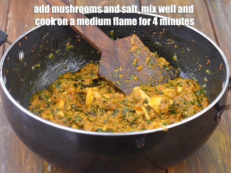 Step 7 – <p><span style="background-color:rgb(255,255,255);color:rgb(0,0,0);">Add the 1 1/2 cups </span><a href="https://www.tarladalal.com/glossary-mushrooms-khumb-dhingri-493i#ing_2344"><u>sliced mushrooms (khumbh)</u></a><span style="background-color:rgb(255,255,255);color:rgb(0,0,0);"> and </span><a href="https://www.tarladalal.com/glossary-salt-namak-table-salt-418i"><u>salt </u></a><span …