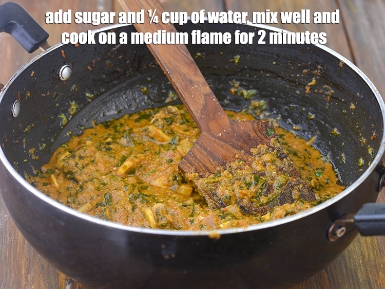Step 8 – <p><span style="background-color:rgb(255,255,255);color:rgb(0,0,0);">Add 1 tsp </span><a href="https://www.tarladalal.com/glossary-sugar-chini-shakkar-278i"><u>sugar</u></a><span style="background-color:rgb(255,255,255);color:rgb(0,0,0);"> and ¼ cup of <strong>water</strong>, mix well and …
