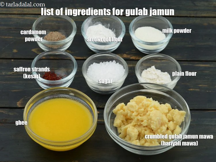 Step 1 – <p><i><u>See below image of list of ingredients for </u><strong><u>Gulab Jamun</u></strong></i>.</p>