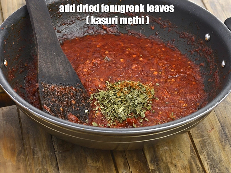 Step 11 – <p><span style="background-color:rgb(255,255,255);color:rgb(0,0,0);">Add the 1 tsp </span><a href="https://www.tarladalal.com/glossary-dried-fenugreek-leaves-kasuri-methi-374i"><u>dried fenugreek leaves (kasuri methi)</u></a><span style="background-color:rgb(255,255,255);color:rgb(0,0,0);"> and 1 tsp …