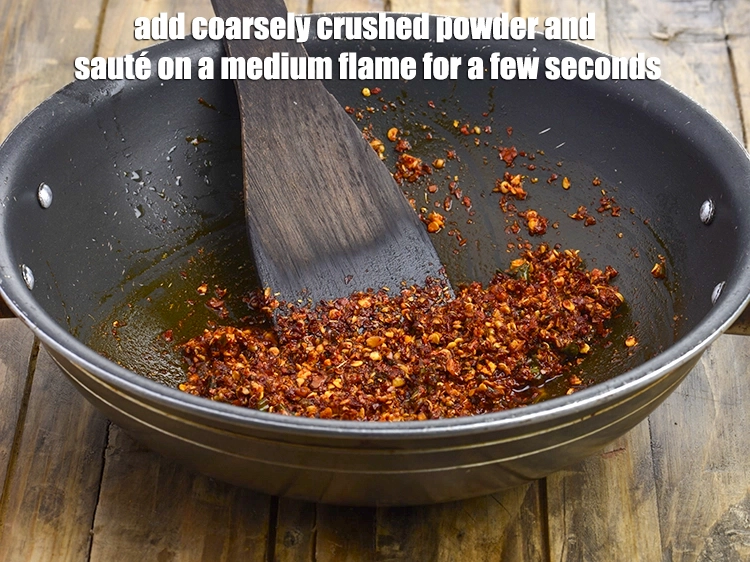 Step 8 – <p><span style="background-color:rgb(255,255,255);color:rgb(0,0,0);">Add the <strong>coarsely crushed powder</strong> and <strong>sauté</strong> on a medium flame for a few …