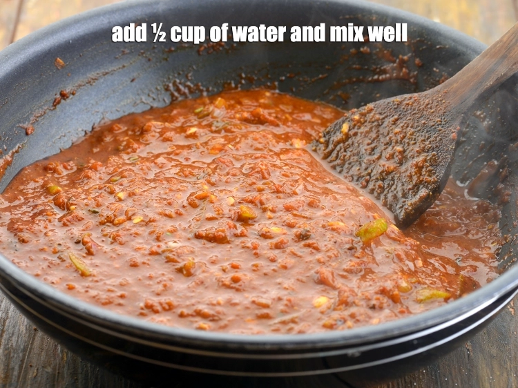 Step 27 – <p><span style="background-color:rgb(255,255,255);color:rgb(0,0,0);">Add ½ cup of <strong>water</strong>, mix well.</span></p>