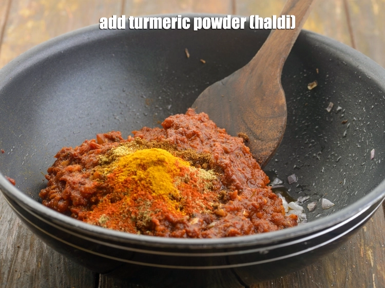 Step 27 – <p>Add the <span style="background-color:rgb(255,255,255);color:rgb(0,0,0);">1/4 tsp </span><a href="https://www.tarladalal.com/glossary-turmeric-powder-haldi-645i"><u>turmeric powder (haldi)</u></a> for the colour.</p>