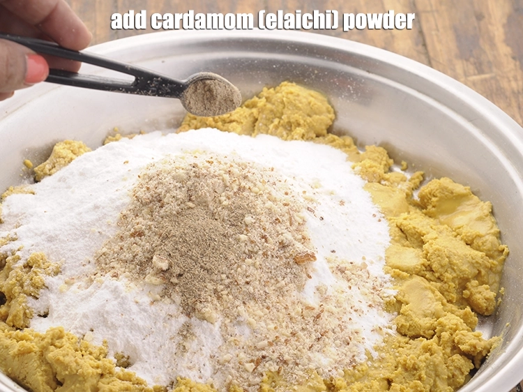 Step 6 – <p><span style="background-color:rgb(255,255,255);color:rgb(0,0,0);">Add 1/4 tsp </span><a href="https://www.tarladalal.com/glossary-cardamom-powder-elaichi-powder-265i"><u>cardamom (elaichi) powder</u></a><span style="background-color:rgb(255,255,255);color:rgb(0,0,0);"> to enhance the flavour of </span><strong>besan …
