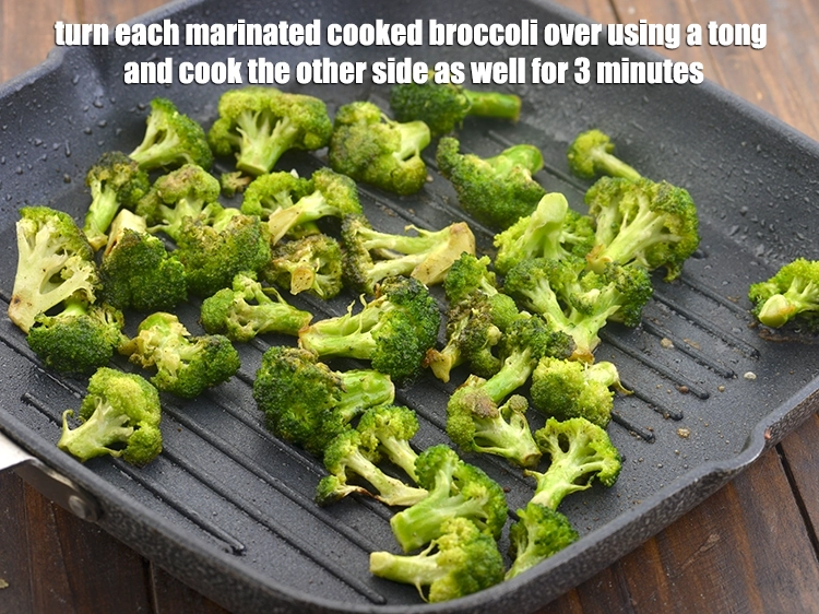 Step 3 – <p><span style="background-color:rgb(255,255,255);color:rgb(0,0,0);"><strong>Turn</strong> <strong>each marinated</strong> cooked broccoli over using a tong and cook the other side …