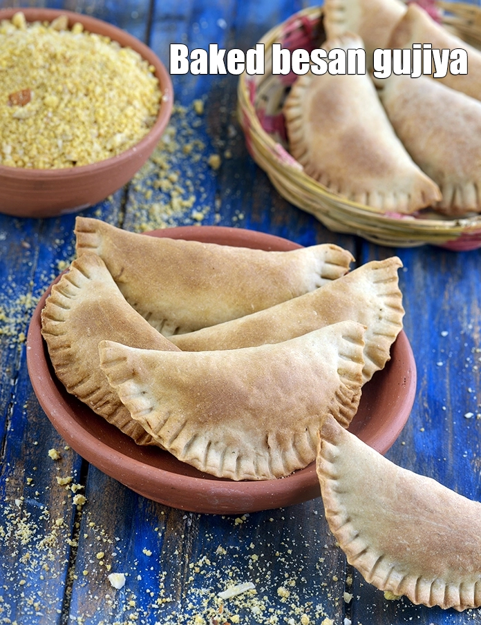 Step 21 – <p><span style="background-color:rgb(255,255,255);color:rgb(0,0,0);">Serve <strong>Baked Besan Gujiya</strong>.</span></p>