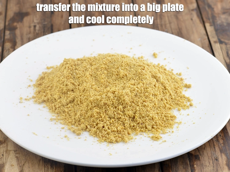 Step 9 – <p><span style="background-color:rgb(255,255,255);color:rgb(0,0,0);">Transfer the mixture into a big plate and <strong>cool </strong>completely.</span></p>