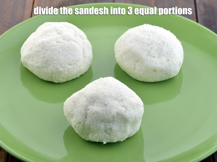 Step 1 – <p>To make the <strong>Chocolate Vanilla and Orange Sandesh</strong>, &nbsp;<span style="background-color:rgb(255,255,255);color:rgb(0,0,0);">Divide the </span><a href="https://www.tarladalal.com/sandesh-2008r"><u>sandesh</u></a><span style="background-color:rgb(255,255,255);color:rgb(0,0,0);"> into …