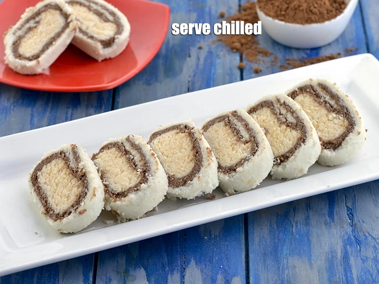 Step 10 – <p><span style="background-color:rgb(255,255,255);color:rgb(0,0,0);">Serve <strong>Chocolate Vanilla and Orange Sandesh</strong> chilled.</span></p>