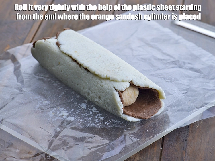 Step 7 – <p><span style="background-color:rgb(255,255,255);color:rgb(0,0,0);"><strong>Roll</strong> it very tightly with the help of the plastic sheet starting from the …